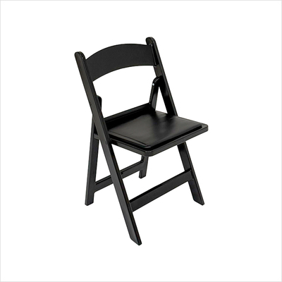 Klappstuhl outdoor schwarz mit Polster schwarz_oblique